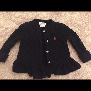 Baby girls Ralph Lauren peplum cardigan